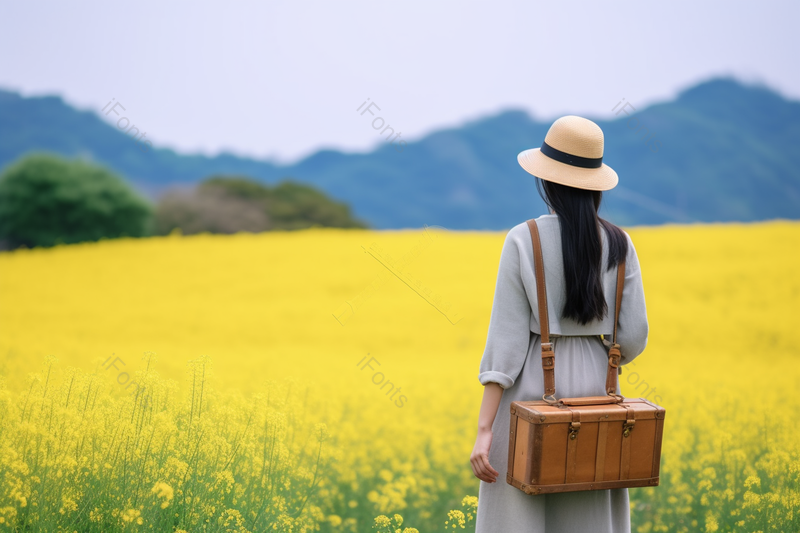 花海里的女性少女感清新唯美,高清,摄影图,摄影图片,图片大全,摄影图免费下载